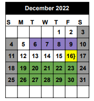 District School Academic Calendar for Young El for December 2022