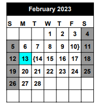 District School Academic Calendar for Young El for February 2023