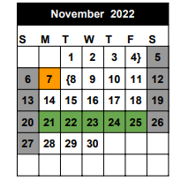 District School Academic Calendar for Seminole J H for November 2022