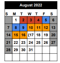 District School Academic Calendar for John Polk Alternative School for August 2022