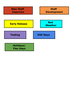 District School Academic Calendar Legend for Goldsboro Elementary School