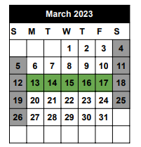 District School Academic Calendar for Seminole High School for March 2023