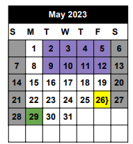 District School Academic Calendar for Scps Grove for May 2023