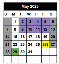 District School Academic Calendar for Woodlands Elementary School for May 2023