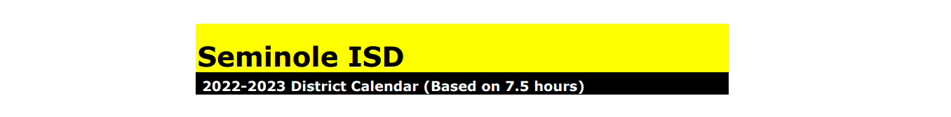 District School Academic Calendar for Seminole High School