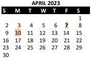 District School Academic Calendar for East Antioch Elem for April 2023