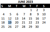 District School Academic Calendar for Comanche Elem for June 2023