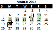 District School Academic Calendar for Broadmoor Multi-use Center for March 2023