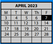 District School Academic Calendar for Lucy Elementary School for April 2023