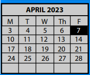 District School Academic Calendar for Houston Middle School for April 2023