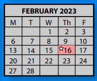 District School Academic Calendar for Tara Oaks Elementary School for February 2023