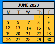 District School Academic Calendar for Oak Elementary School for June 2023