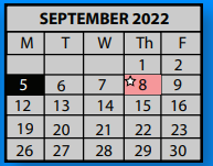 District School Academic Calendar for Mount Pisgah Middle School for September 2022