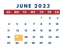 District School Academic Calendar for Wright Elementary School for June 2023