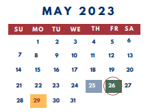 District School Academic Calendar for Wright Elementary School for May 2023