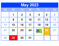 District School Academic Calendar for Sheldon Jjaep for May 2023