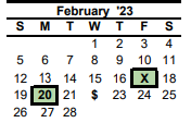 District School Academic Calendar for Edwards-johnson Memorial Middle for February 2023