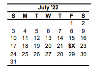 District School Academic Calendar for John H Kirby Elementary for July 2022
