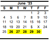District School Academic Calendar for John H Kirby Elementary for June 2023