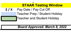 District School Academic Calendar Legend for Read-turrentine El