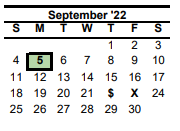 District School Academic Calendar for Read-turrentine El for September 2022