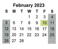 District School Academic Calendar for Sinton High School for February 2023