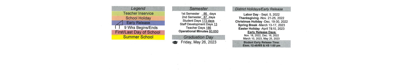 District School Academic Calendar Key for Sinton High School