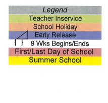 District School Academic Calendar Legend for Juvenile Detention Ctr