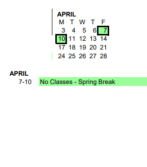 District School Academic Calendar for Community Campus - 41 for April 2023