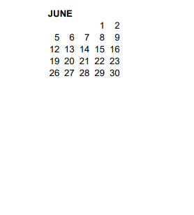 District School Academic Calendar for Hayward Elem - 38 for June 2023