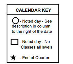 District School Academic Calendar Legend for High School Immersion - Rhs - 30