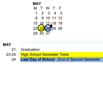 District School Academic Calendar for Roosevelt Hi Sch - 03 for May 2023