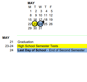 District School Academic Calendar for Family Immersion Ctr Mid - 53 for May 2023