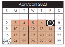 District School Academic Calendar for Capt Walter E Clarke Middle for April 2023