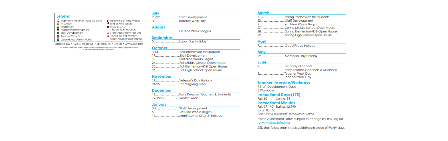 District School Academic Calendar Key for Keys Academy