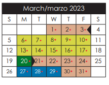 District School Academic Calendar for Capt Walter E Clarke Middle for March 2023