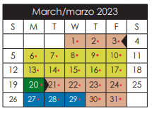 District School Academic Calendar for Benito Martinez Elementary for March 2023