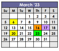 District School Academic Calendar for Lafayette Early Childhood Center for March 2023