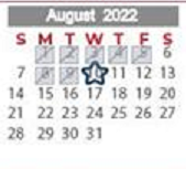 District School Academic Calendar for Greenleaf Elementary for August 2022
