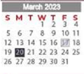 District School Academic Calendar for Project Restore for March 2023