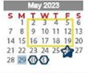 District School Academic Calendar for Peach Creek Elementary for May 2023