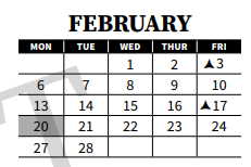 District School Academic Calendar for Sacred Heart Hospital for February 2023