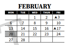 District School Academic Calendar for Ridgeview Elementary for February 2023