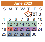 District School Academic Calendar for School For Accelerated Lrn for June 2023