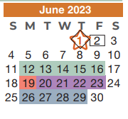 District School Academic Calendar for New Elementary - Northgate Area for June 2023