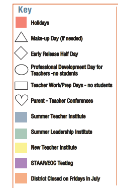 District School Academic Calendar Legend for Spring High School