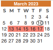District School Academic Calendar for Clark Primary School for March 2023