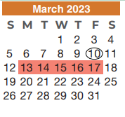District School Academic Calendar for Spring High School for March 2023