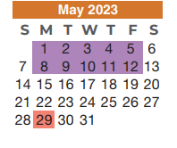 District School Academic Calendar for Clark Primary School for May 2023