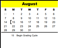 District School Academic Calendar for The Wildcat Way School for August 2022